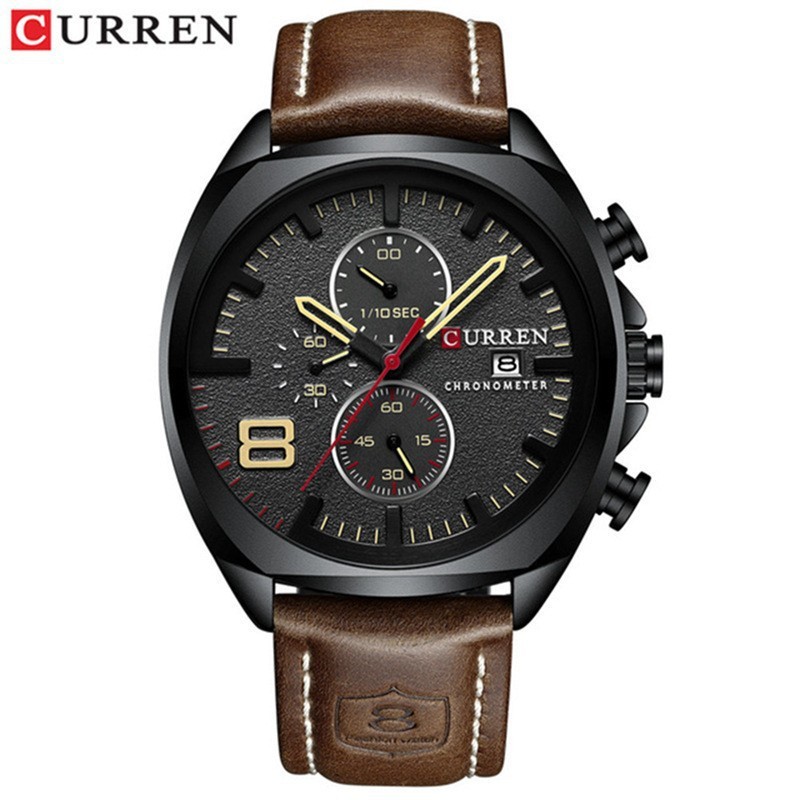 Curren Curren 4 นาฬิกาผู้ชายปฏิทินหกมือมัลติฟังก์ชั่นนาฬิกาผู้ชายธุรกิจเข็มขัดลําลองนาฬิกาควอทซ์