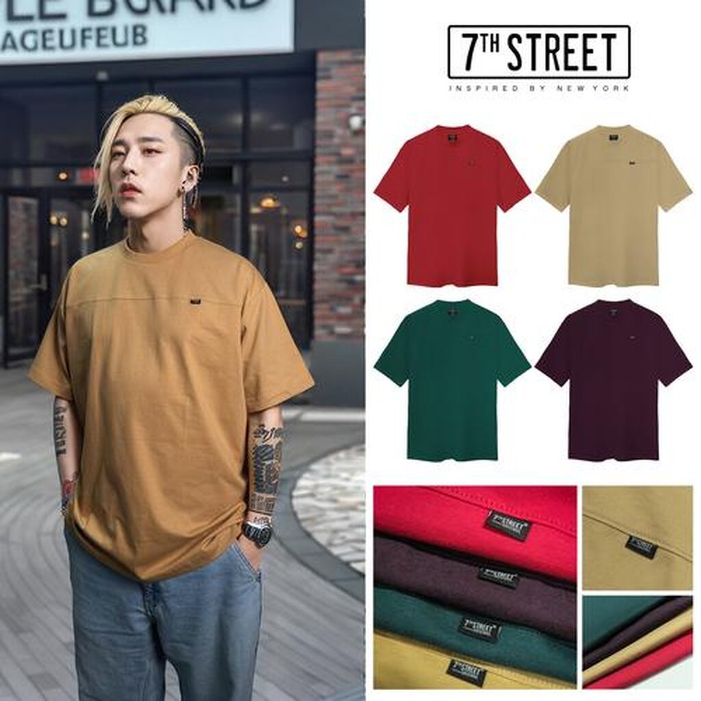 เสื้อยืดโอเวอร์ไซส์ 7th Street รุ่น OC-BXB ทรงสวย ใส่สบาย ผ้า Cotton100% ไม่มีย้วย - Man