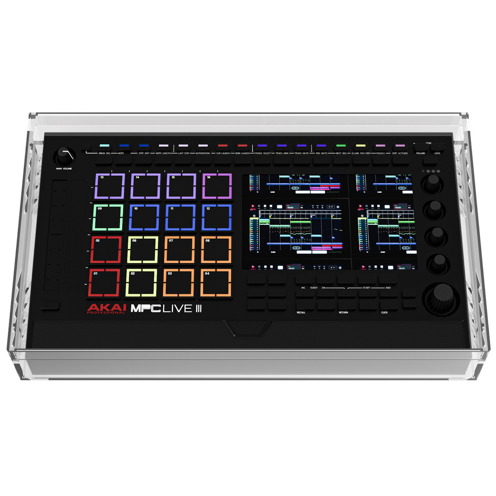 Geekria Music Production Center ตัวป้องกันเคสอะคริลิคเข้ากันได้กับ Akai Professional MPC Live 3, ฝาค