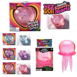 NeeDoh Jellyfish Squishy Toy Stress Relief NeeDoh Heart-shaped Slime Decompression for Kids Gift
