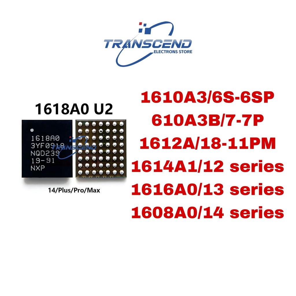 5PCS 1610A1 1610A3 610A3B 1612A1 1614A1 1616A0 1618A0 U2 Tristar USB lC สําหรับ 6S XR X XSM 7 8PLUS 