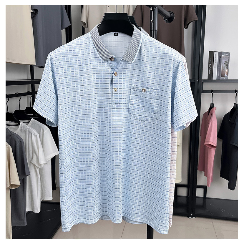เสื้อโปโลสำหรับผู้ชาย แบบมีปกเปิด พิมพ์ลายสก๊อต รูปที่ 8