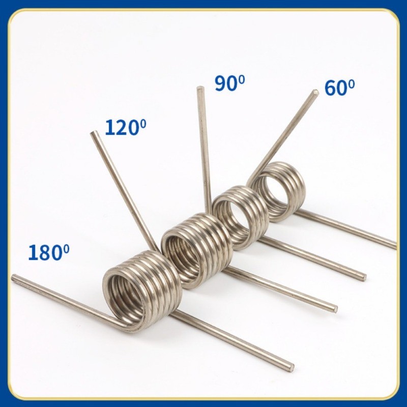 Sus304 D0.6mm OD4/4.5/5/5.5/6/7/8mm V-shaped Spiral Torsion ฤดูใบไม้ผลิมุม 60/90/120/180 องศา GHA