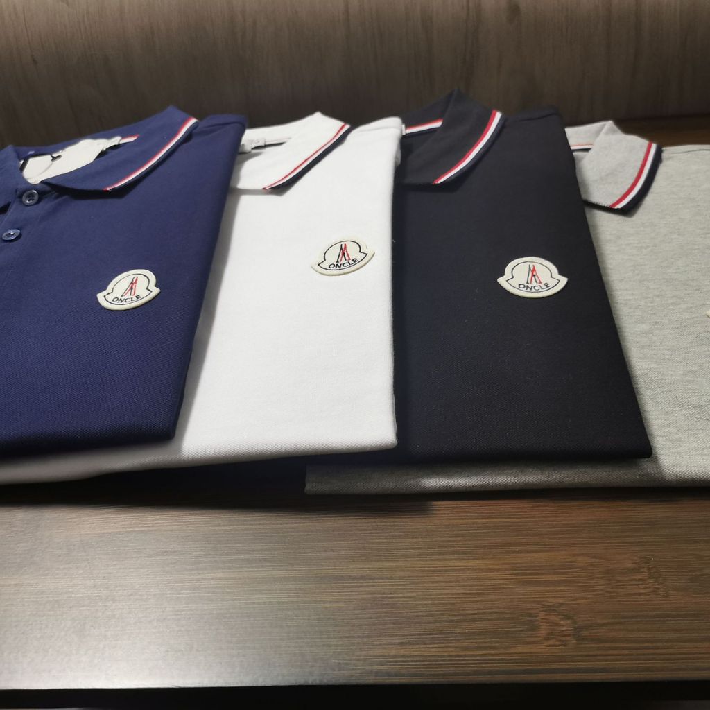 Moncler Summer classic Moncler men's clothing polo Short-sleeved pure cotton shirt Lapel t Men's cas
