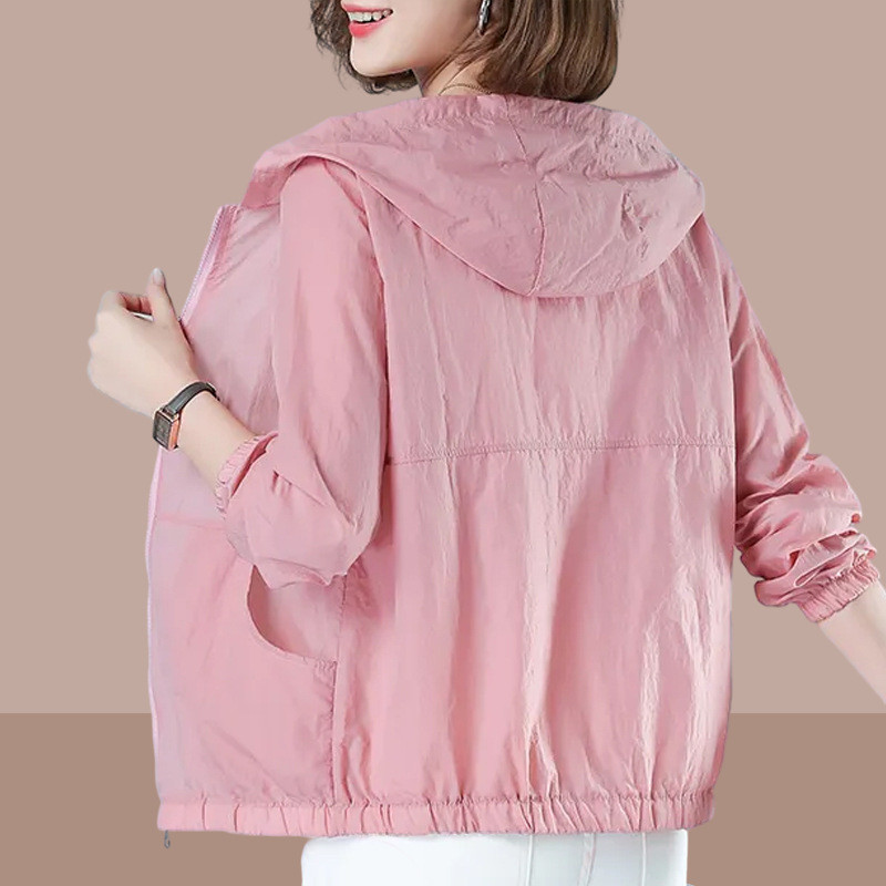 < พร้อมสต็อก คําสั่ง > M-4XL ครีมกันแดดเสื้อผ้าสุภาพสตรีฤดูร้อนสไตล์ใหม่แม่กลางอายุผู้สูงอายุกลางแจ้งระบายอากาศแขนยาวบางแจ็คเก็ต ราคา ถูกที่สุด ดีลบีเคเค