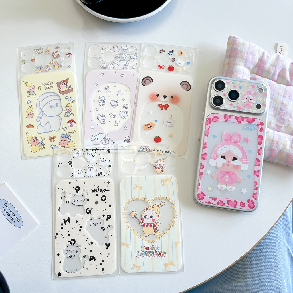 รูปการ์ตูนน่ารัก Matte Back Film สติกเกอร์สําหรับ iPhone 17 Pro 17 Pro Max Anti-Wear Full Protection Skin