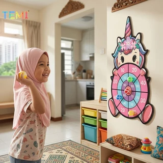 TEMI เด็ก Dart Ball เกมของเล่น Sticky Dart Board เกมปริศนาของเล่นของขวัญ