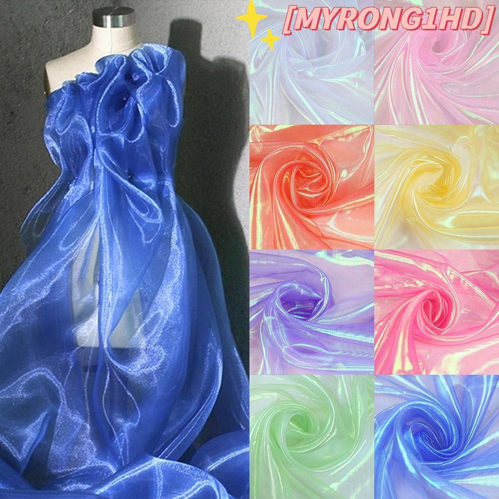 MYRONG1HD Laser Tulle, ผ้า Organza เงาบาง, ตกแต่ง Tulle โปร่งใสนุ่ม Tulle ผ้า Stage