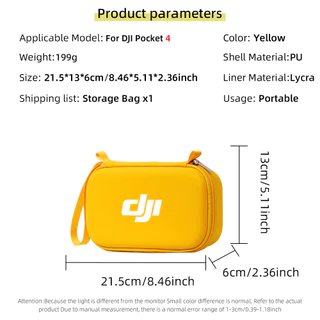 เหมาะสำหรับ DJI Osmo Pocket 4 กระเป๋าถือสีสดใสครบชุด กันกระแทกกันน้ำเล็กน้อย แถมสายคล้องสีตรงกัน