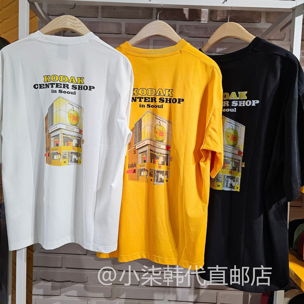 KODAK KODAK 26 เสื้อยืดแขนสั้นลําลองพิมพ์ลายฤดูใบไม้ผลิฤดูร้อน