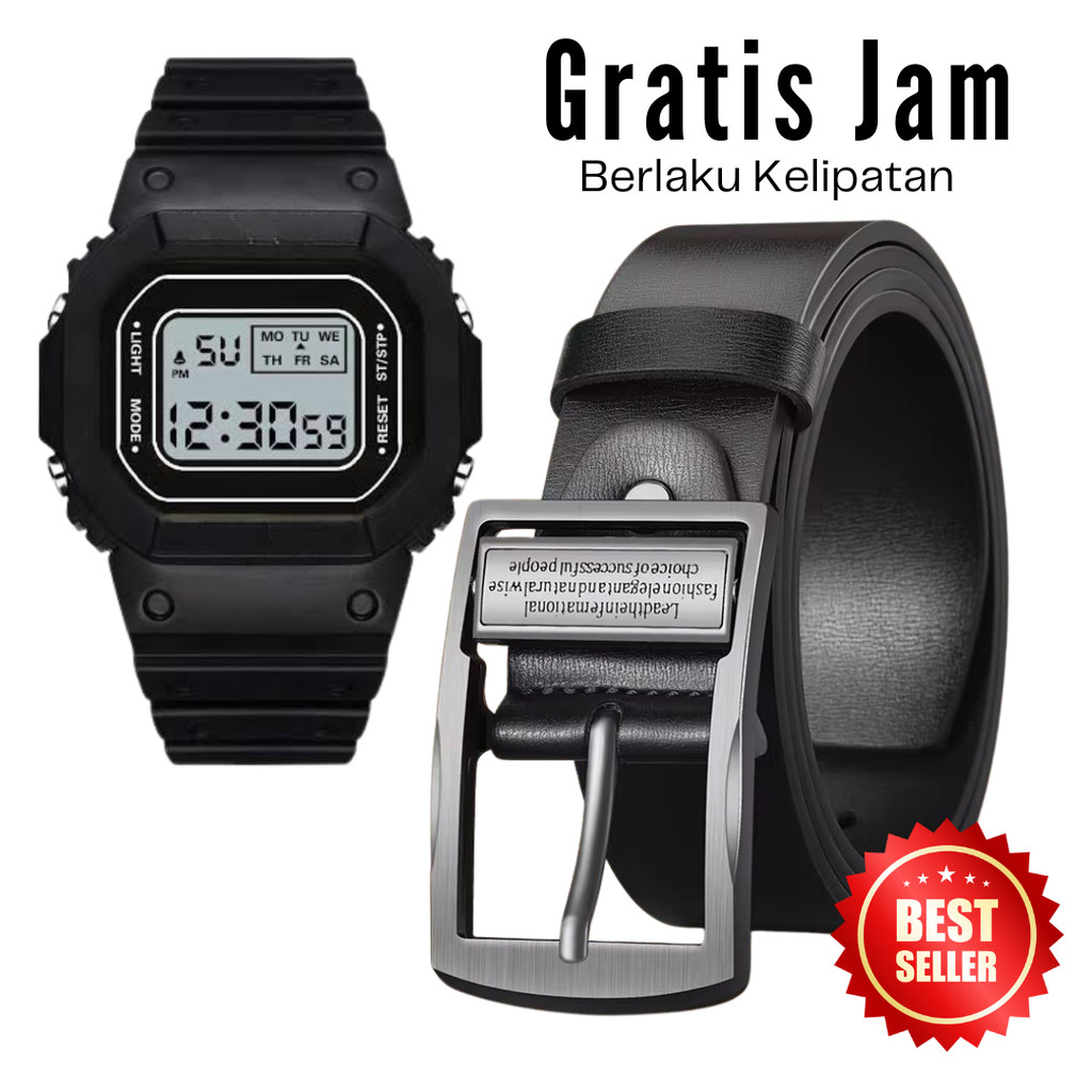 นาฬิกาฟรี!!! เข็มขัดผู้ชายสายหนัง PU ยาว 120 ซม. H-010
