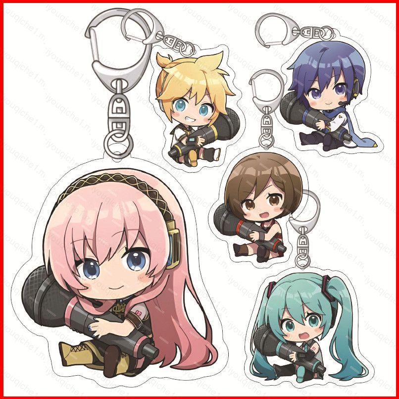 SY2 VOCALOID พวงกุญแจอะนิเมะพวงกุญแจอะคริลิคน่ารักกระเป๋าจี้การ์ตูน Miku Rascn Kagmine Rin พวงกุญแจข