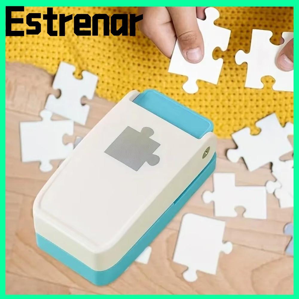 ESTRENAR แสตมป์ Punch Embosser, Mini DIY Craft Punch, Multi-shape รูปแสตมป์ Handmade Embosser ฟัน Pu