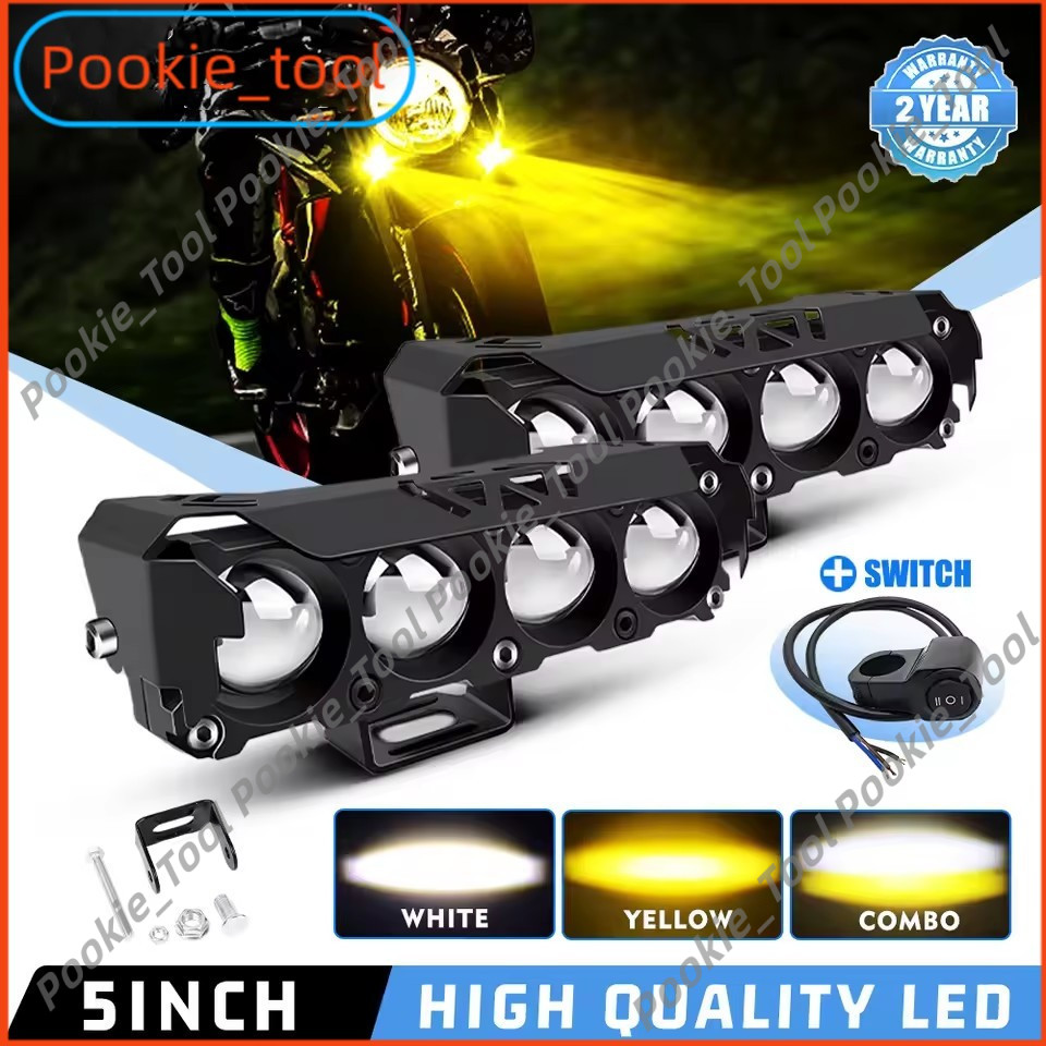💥พร้อมส่ง💥ไฟหน้า LED มอเตอร์ไซค์ 6 ตา 40W 8000LM ไฟสปอร์ตไลท์ 12V-24V กันน้ำ กันกระแทก สำหรับมอเตอร์ไซค์ รถยนต์ SUV