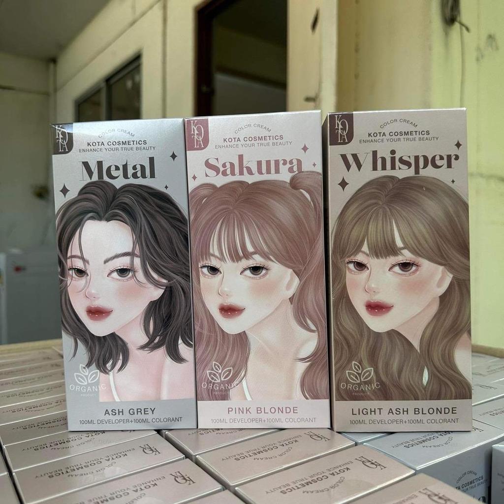 SALE สีผมออร์แกนิค KOTA รุ่น ash ที่มีปลายทาง สีเทาหม่น สีน้ำตาลหม่น สีย้อมผม