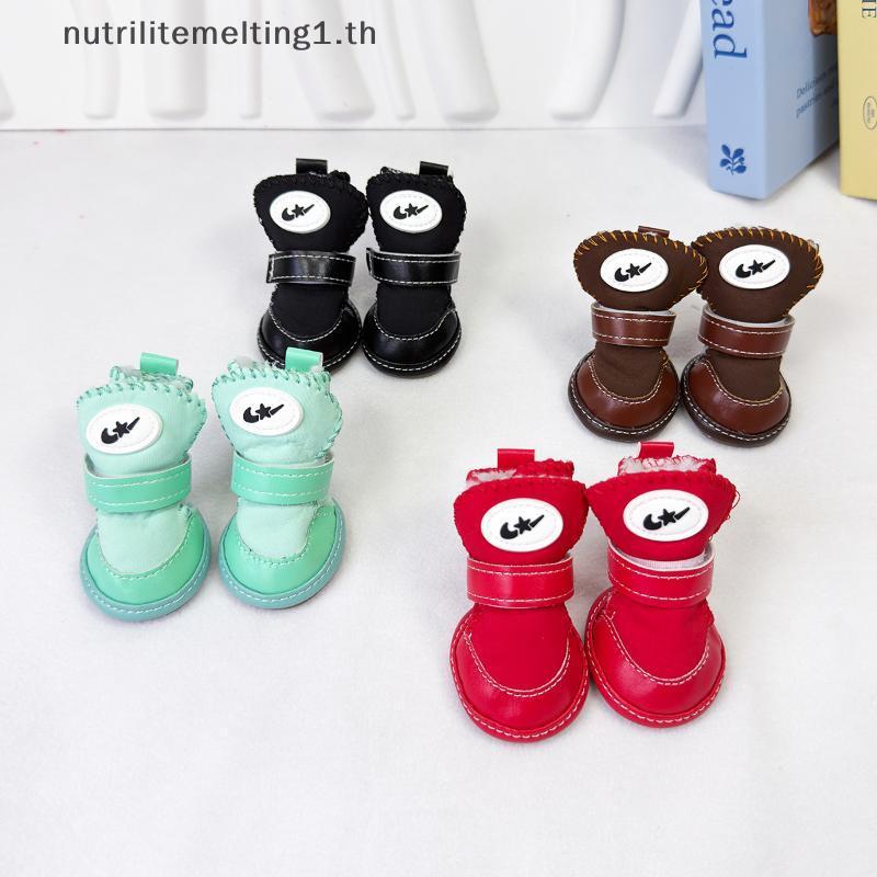 [NU] 4 ชิ้นรองเท้าสุนัขสําหรับ Hot Pavement Anti-Slip รองเท้าสุนัขกันน้ําสําหรับสุนัขทั้งหมดสายรัดสะ