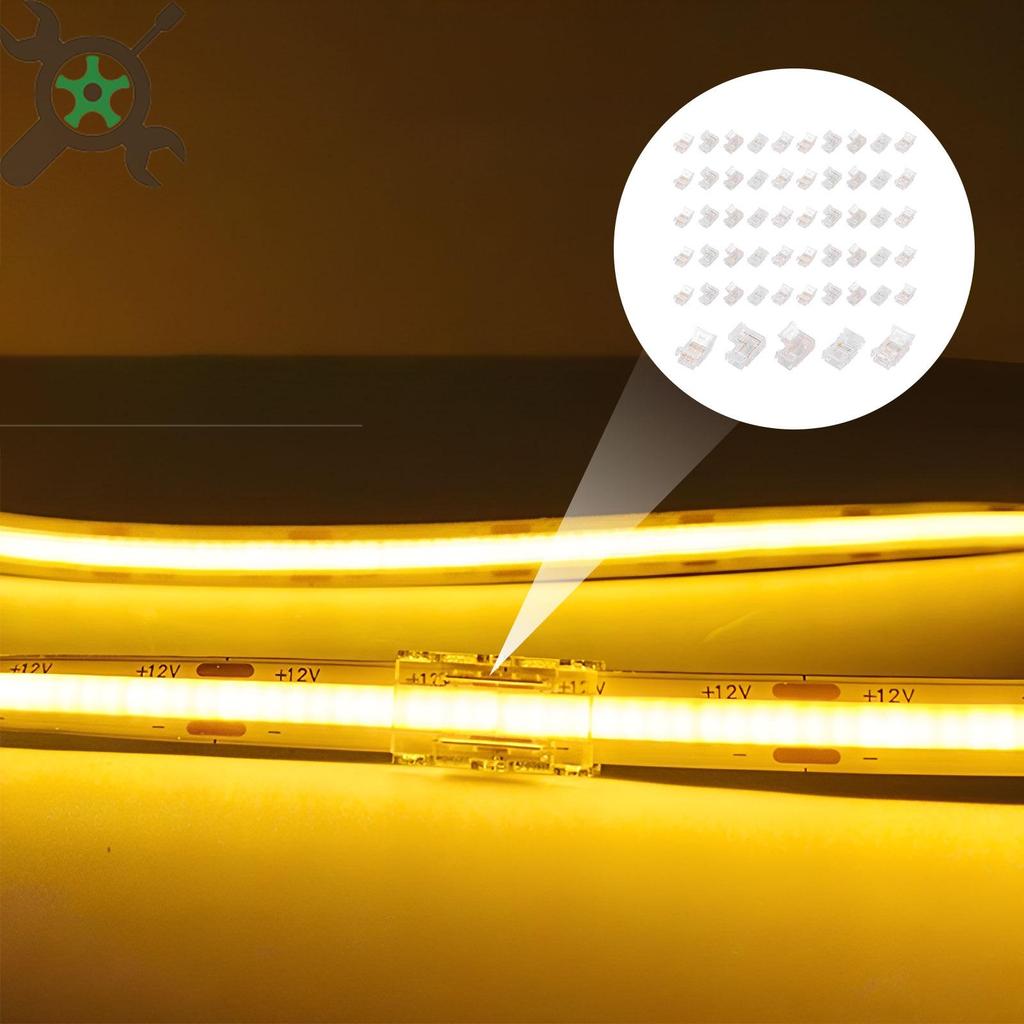 50PACK 8 มม.COB LED Strip Connector ชุด 2 ขาและ 3 ขา COB LED Strip Connector ชุด SHOPCYC7499