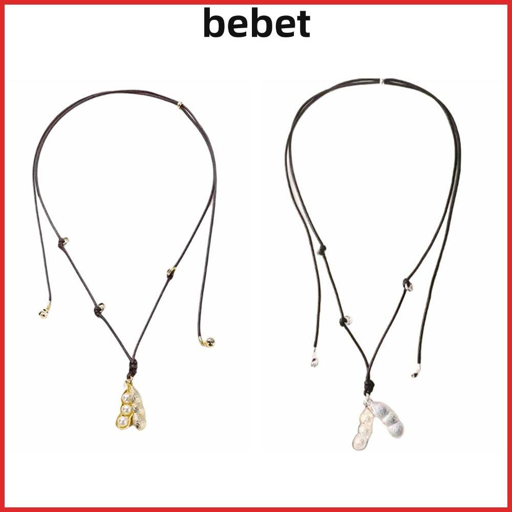 BEBET สร้อยคอ Pea Pod เชือกโลหะผสม สตรีโซ่ยาว แฟชั่น