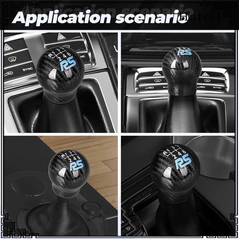[Hatel] Gear Shifter Knob Carbon Fiber Stick Handle Replacement สําหรับ Ford Focus Mk2 Mk3 Professio