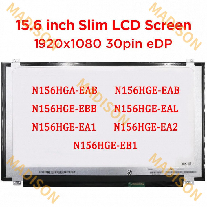 15.6 แล็ปท็อปหน้าจอ LCD N156HGA-EAB fit N156HGE-EAB N156HGE-EBB N156HGE-EAL EA2 EB1 FHD จอแสดงผล 30p
