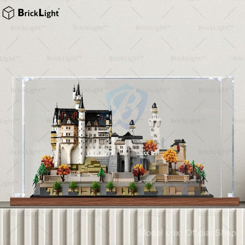 ❤️กล่องใส่โมเดล Neuschwanstein Castle Building กล่องแสดงอะคริลิคเหมาะสําหรับ Lego 21063 โปร่งใสกล่อง