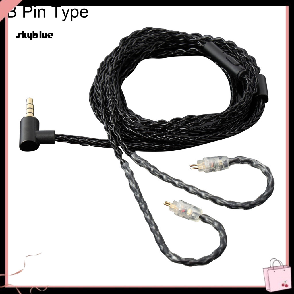 [Sy] JCALLY สายหูฟังถักทองแดงทนต่อการสึกหรอพร้อมพิน B/C/MMCX