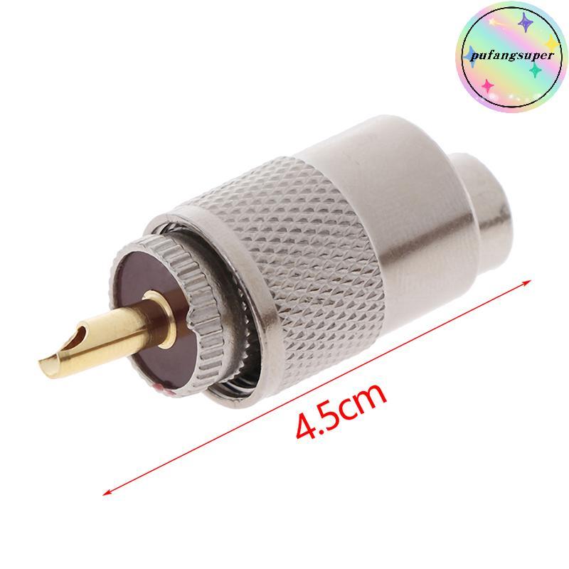 Pufangsuper 1PCS UHF PL259 ชายปลั๊กตรง Solder Connector อะแดปเตอร์สําหรับ RG8U RG58-3 TH