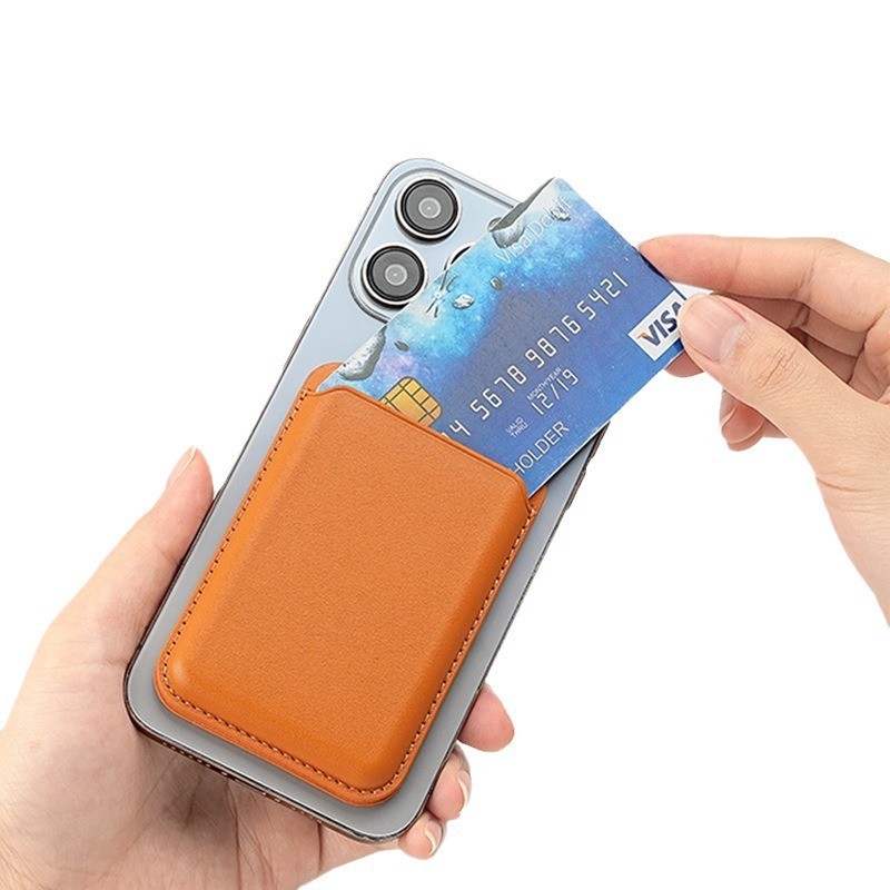 กระเป๋าใส่บัตรแม่เหล็กสำหรับโทรศัพท์มือถือใช้ได้กับ iPhone กระเป๋าใส่บัตรโทรศัพท์มือถือ MagSafe หนังบางเฉียบ - รูปที่ 6
