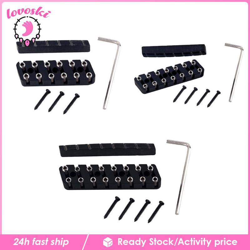 [Lovoski] 6 String/ 7 String/ 8 String Headless Guitar Bridge & Slotted Nut Set