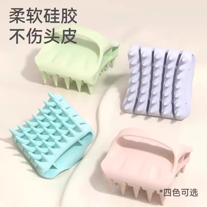 แปรงสระผม konvy แปรงสระผม ทําเล็บมือแชมพูเครื่องมือที่มีประโยชน์หวีซิลิโคนสไตล์ใหม่ผมนวดหนังศีรษะหัว