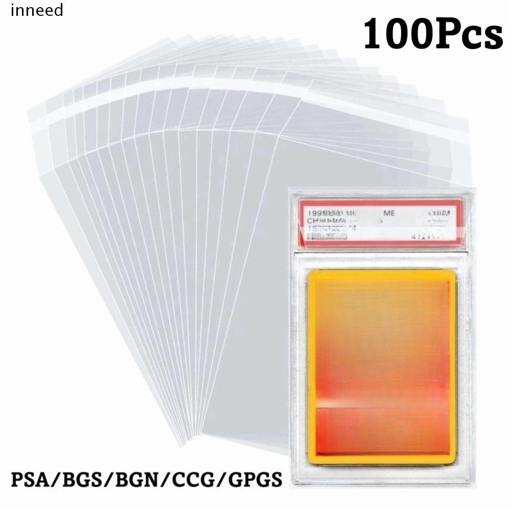 INNEED 100 แผ่น PSA BGS การ์ดอิฐฟิล์ม,ทนทานแข็งแกร่ง PSA BGS Slab Sleeve,กันน้ําโปร่งใส Score การ์ดป้องกันฟิล์มสําหรับกล่องการ์ด