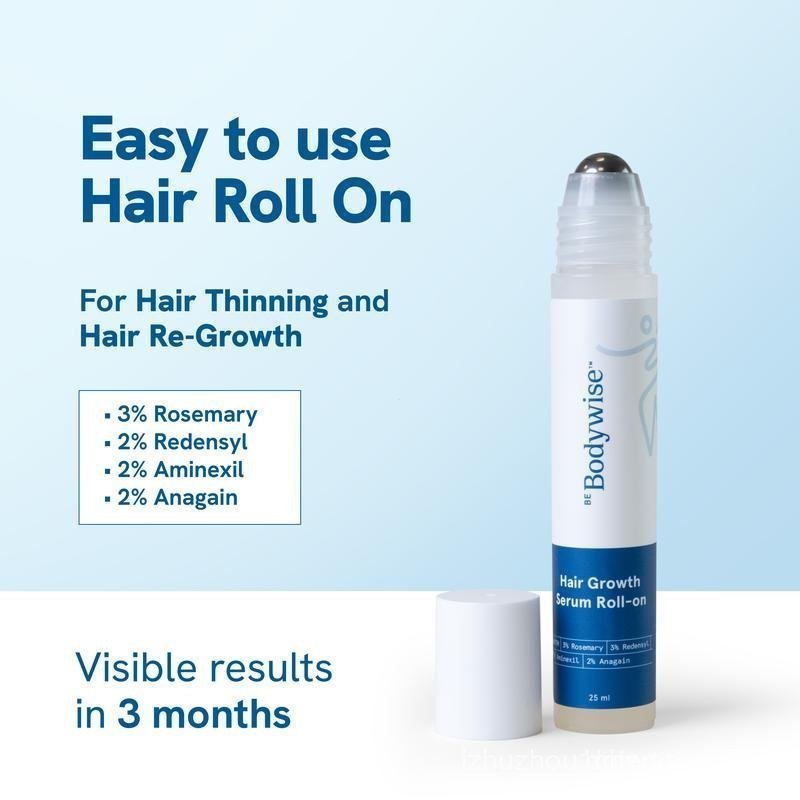 Advanced Hair Growth Roll-On Serum with Rosemary | Redensyl | Anagain | Aminexil | Paraben and Sulph