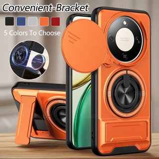ปลอกสําหรับ Honor X9d X9c X9b X9a X9 สมาร์ท X9csmart HonorX9d X9 d HonorX9c X9 c เคสโทรศัพท์หมุนได้แหวนแม่เหล็กสไลด์กล้องป้องกัน Upright Kickstand ขาตั้งกันกระแทก