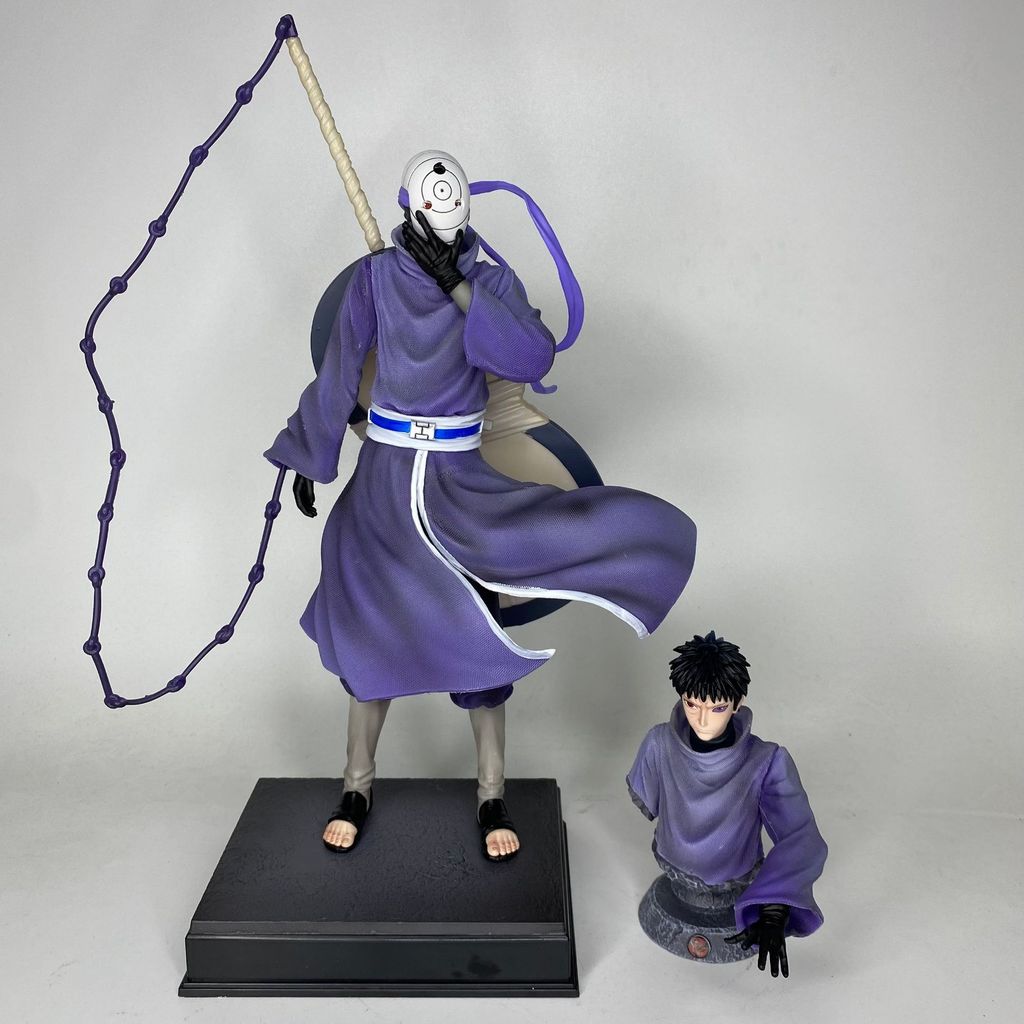 [DW] Naruto 36cmStanding Akatsuki Tobi (Obito) Dual Head Sculpt Figure Trendy Collectible Gift Model