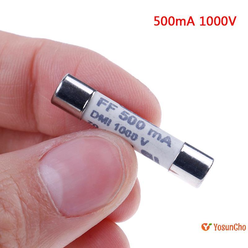 YosunChoker] 1 PC FF 0.5A 500mA 1000V dmi ฟิวส์สําหรับมัลติมิเตอร์ F15B F17B F18B 6.3x32 มม.ใหม่