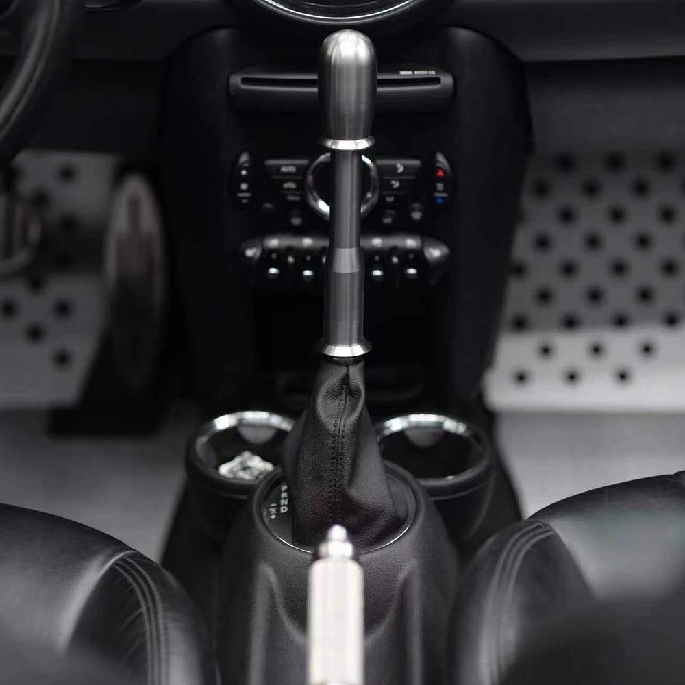 อลูมิเนียมวัสดุ Auto Car Part Silver Shift Gear และมือเบรค Trim สําหรับ Mini Cooper อุปกรณ์เสริม R56