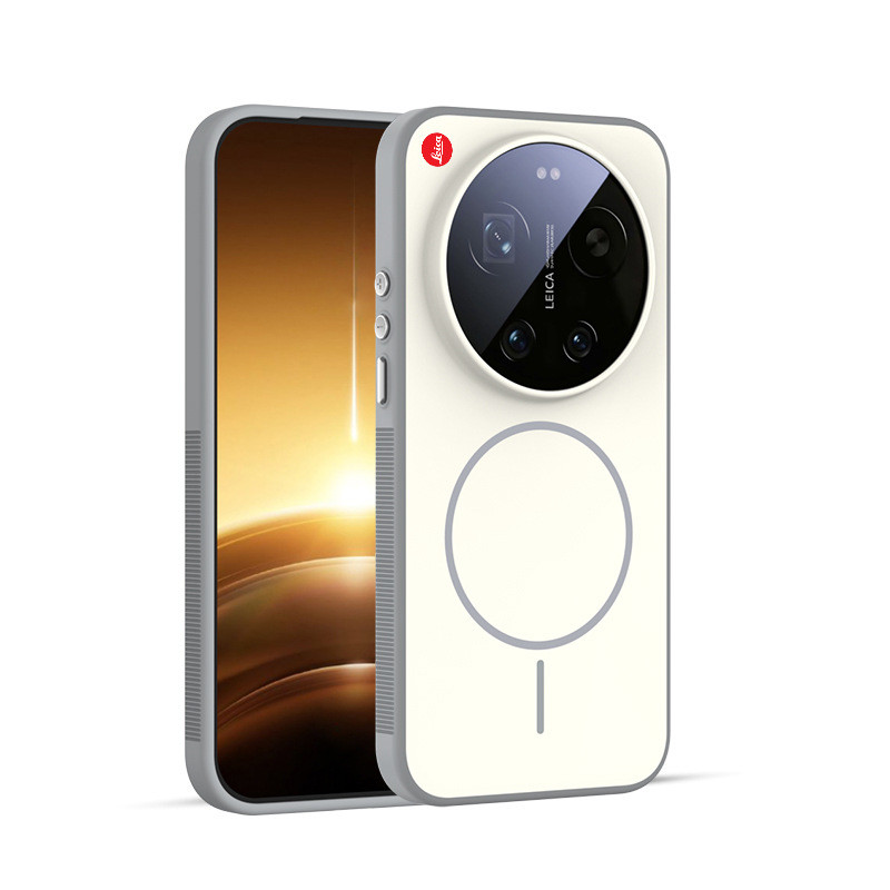 เคสโทรศัพท์มือถือ Leica สําหรับ Xiaomi 17 Ultra Mi 17Ultra ปุ่มโลหะเคลือบแม่เหล็กสีตัดกันขอบกันลื่นฝาครอบแข็ง