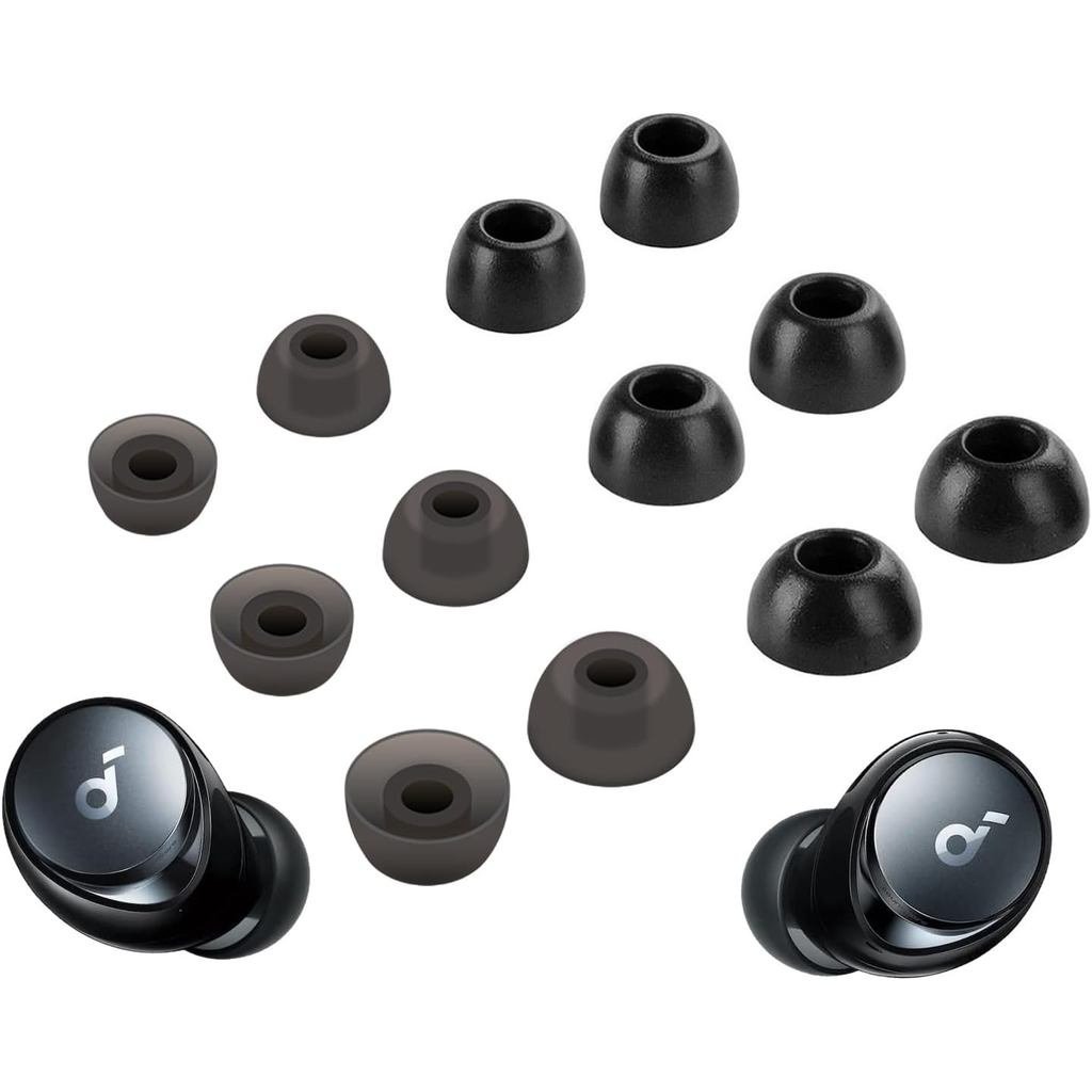 A-Focus [6 Pairs] Space A40 【 Memory Foam & Silicone 】 Ear Tips, Soft Replacement Comfortable Earbud