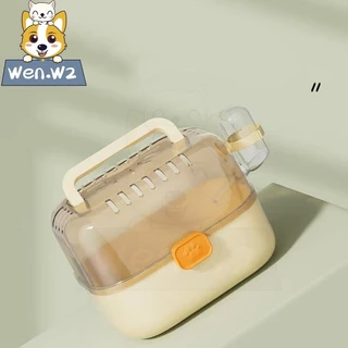 wen.W2 กระเป๋าพกพาสัตว์เลี้ยงขนาดเล็ก สำหรับ หนูแฮมสเตอร์ ชินชิล่า กระต่าย - กล่องหิ้วสัตว์พกพาสะดวก ระบายอากาศดี ปลอดภั