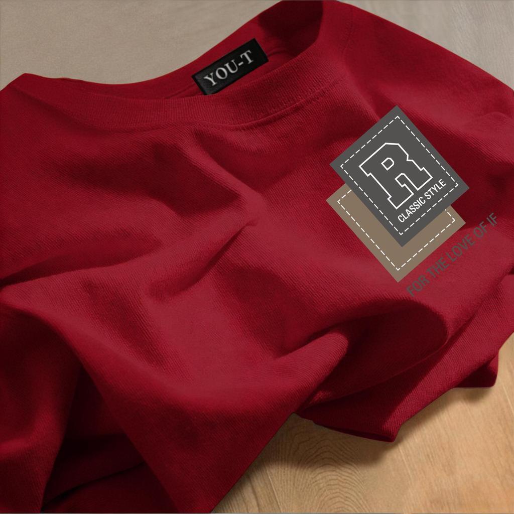 Top.basic🔥 เสื้อยืด oversize ผ้าCotton  คอกลม เสื้อแฟชั่น 'CLASSIC R'  สบายและนุ่ม แขนสั้น ฤดูร้อน S-3XL【COD】