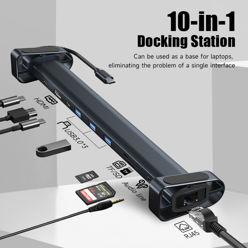 10 in 1 hub3.0 multi interface expander แล็ปท็อป docking station