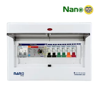 ADJ-11 ตู้คอนซูมเมอร์ NANO Plus 6 ช่อง กันดูด RCBO แบบปรับ mA ได้ ตู้ควบคุมไฟ คอนซูมเมอร์ ตู้กันดูด ตู้ควบคุมไฟ