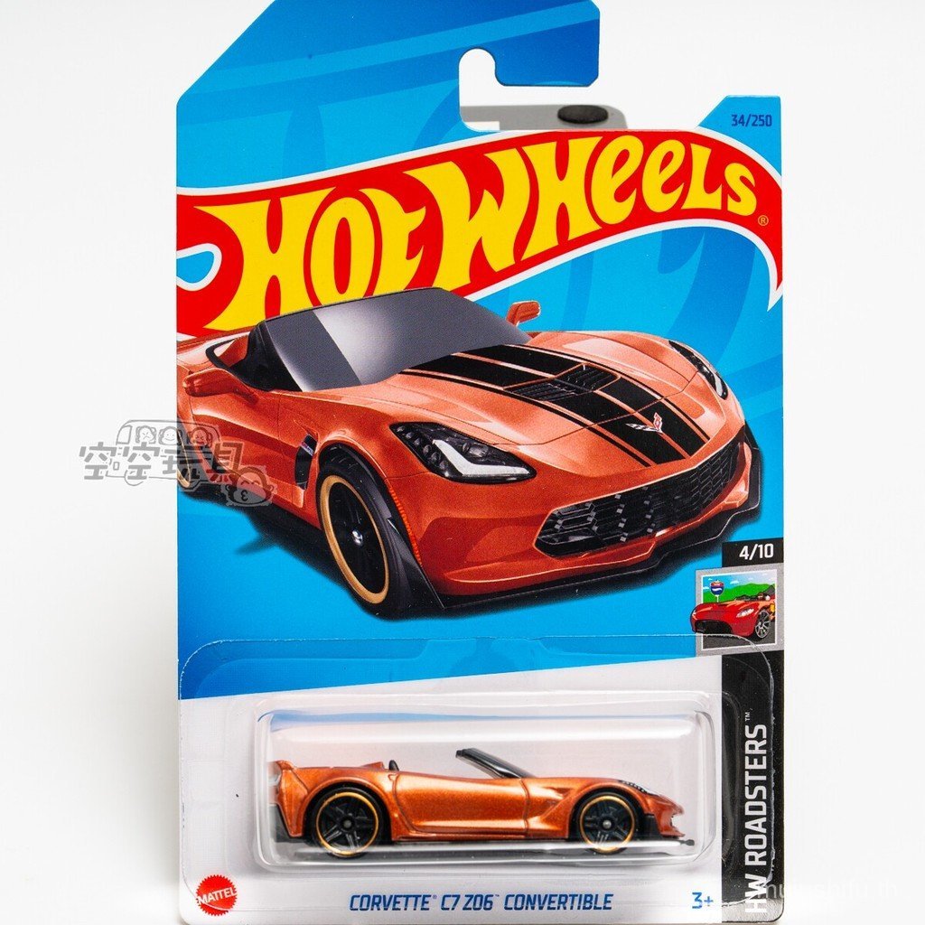 เบอร์ 34 CORVETTE C7 Z06 CONVERTIBLE CORVETTE สีส้มล้อร้อนโลหะผสมรถสปอร์ตขนาดเล็ก Z5JQ
