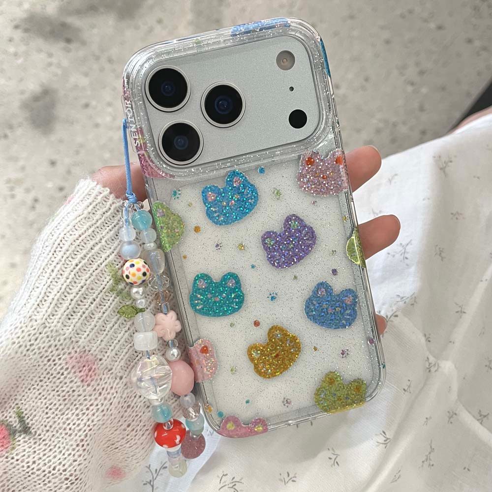 เคสโทรศัพท์ใสลายแมว 17โปรแม็กซ์ น่ารักเข้ากันได้สําหรับ ไอโฟน 16โปรแม็กซ์ 13 14 15โปรแม็กซ์