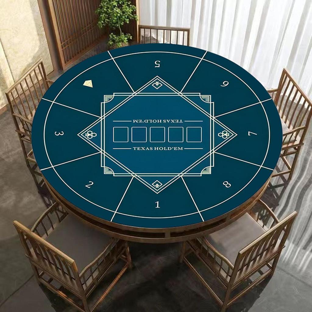 Texas Holdem Poker Mat รอบเค้าโครง Texas Holdem กันน้ําแบบพกพา Anti-Slip Texas Holdem Poker Mat สําห