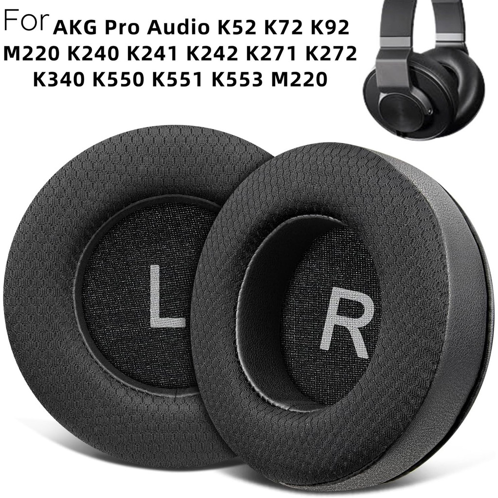 ผ้าตาข่ายแผ่นรองหูฟังสําหรับ AKG Pro Audio K52 K72 K92 M220 K240 K241 K242 K271 K272 K340 K550 K551 