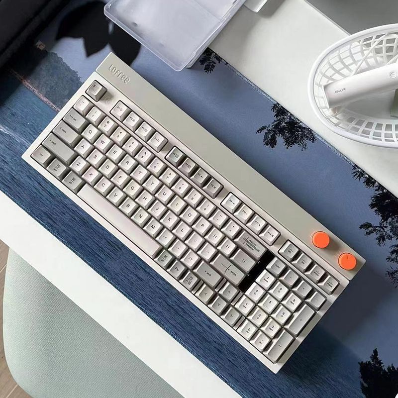 LOFREE Small Square Mechanical Keyboard 98-Key Three-Mode Hot Plug Retro Office Ultra-Light Wireless