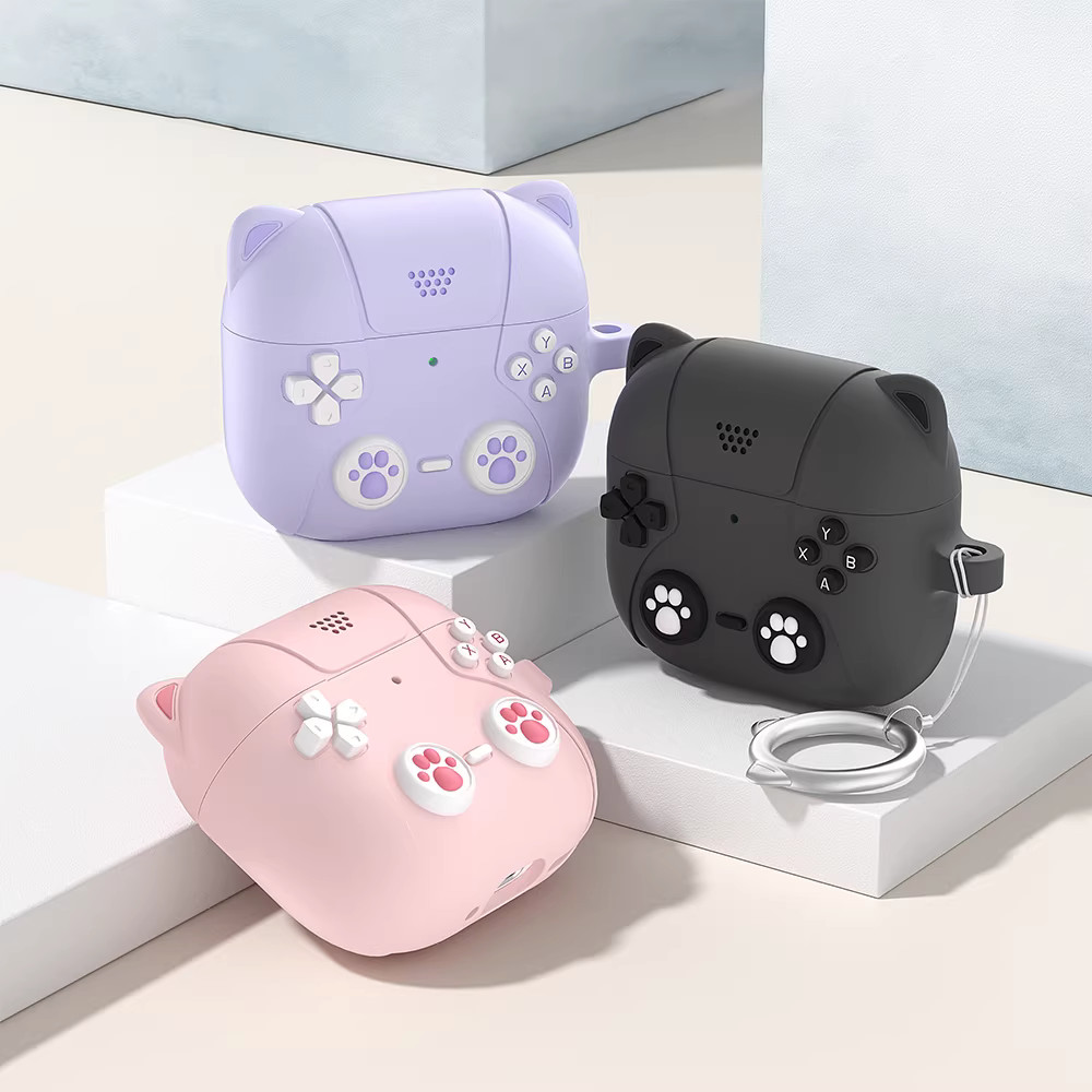 เคสป้องกันสําหรับ AirPods 3/4/Pro 3/Pro 4 เคสหูฟังสําหรับ AirPods 3/4/Pro 3/Pro 4 แมวน่ารัก AirPods 