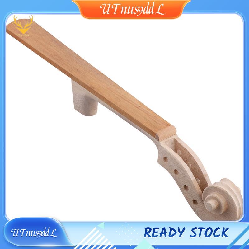 [UTnus9ddL] เปลวไฟที่ยังไม่เสร็จไวโอลินคอ Headstock Scroll 4/4 Unvarnished DIY ไวโอลินหัว Peg กล่อง