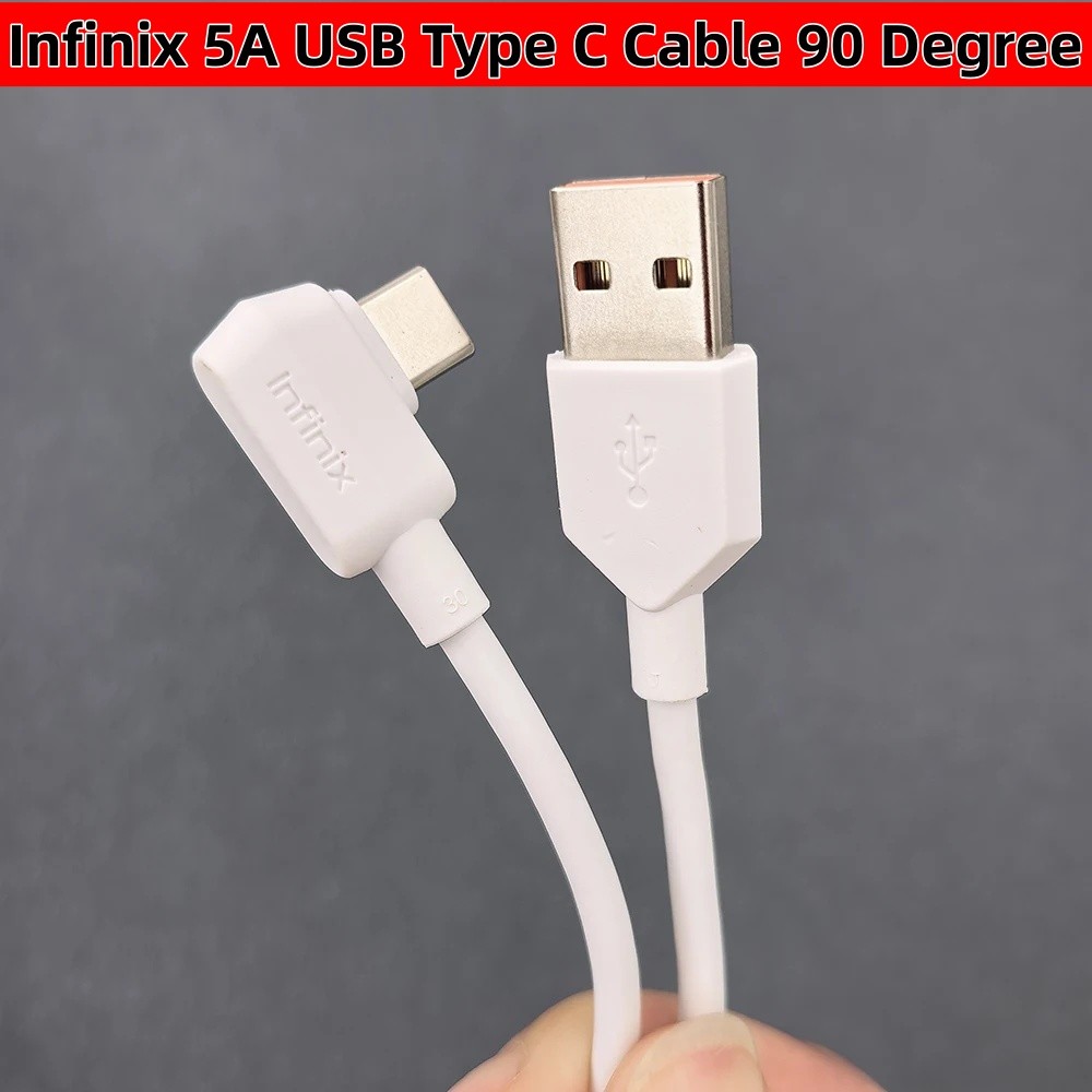 Original Infinix 1M สาย USB Type C 90 องศาสําหรับ Infinix GT 20 Pro 45W Fast Charing ข้อมูลการเล่นเกม